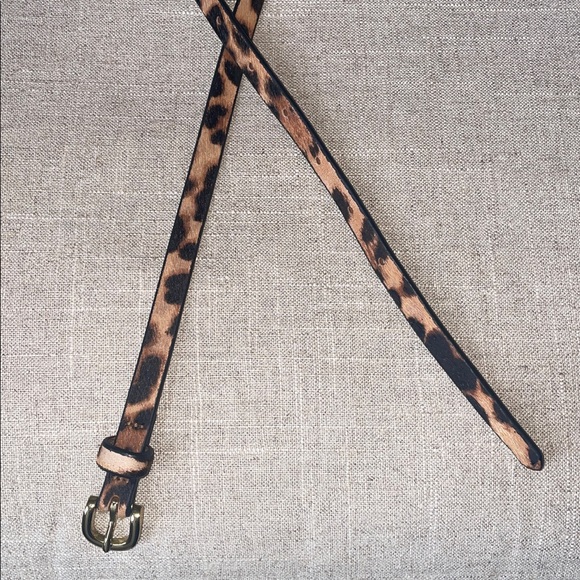 J. Crew Calf Hair Leopard Belt with Gold Buckle - Picture 3 of 8